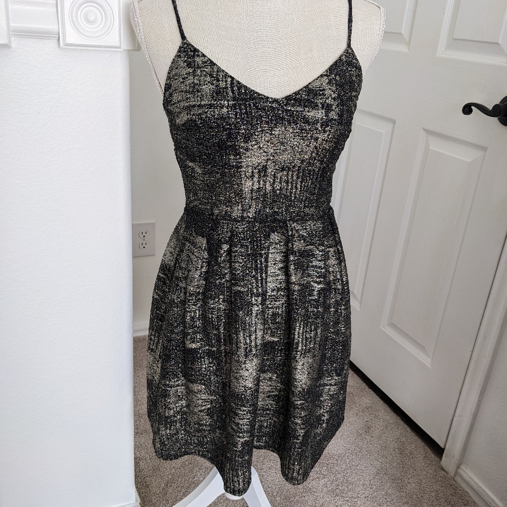 Black And Gold Monteau Dress